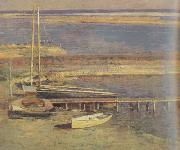 Theodore Robinson, Boats at a Landing (nn02)